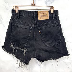 Vintage 80s Levi’s Orange Tab 950 Black Denim Shorts 28 USA retro Rarer Hipster